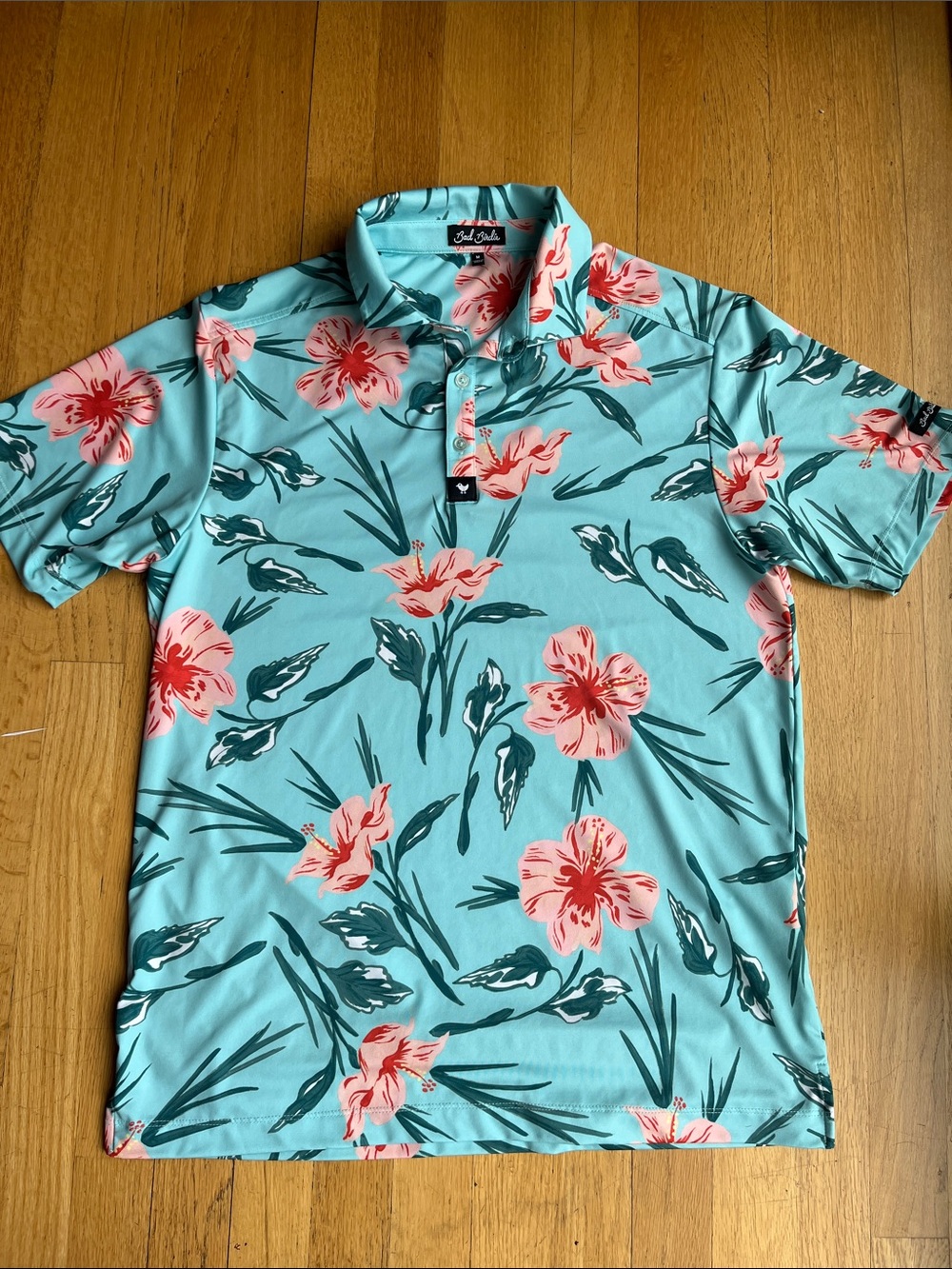 Bad Birdie Never Lei Up polo shirt Size Medium